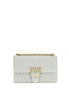 PINKO Gray Calf Leather Bos Taurus Shoulder Bag