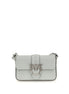 PINKO Gray Calf Leather Bos Taurus Shoulder Bag