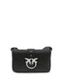 PINKO Black Calf Leather Bos Taurus Shoulder Bag