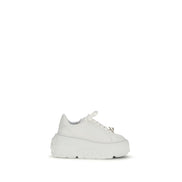 Casadei White Calf Leather Bos Taurus Platform Sneakers