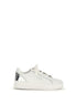 PINKO White Calf Leather Bos Taurus Low Top Sneakers