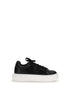 PINKO Black Calf Leather Bos Taurus Platform Sneakers