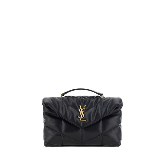 Τσάντα ώμου Saint Laurent από μαύρο δέρμα αρνιού Ovis Aries Aries