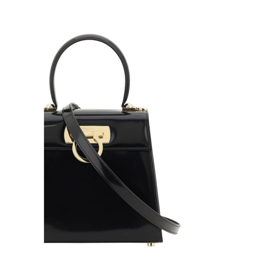 Τσάντα Ferragamo από Μαύρο Δέρμα Μοσχαριού Bos Taurus