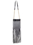 Versace Black And White Leather And Textile Shoulder Bag