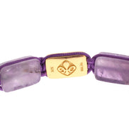 Nialaya CZ Amethyst 18K Gold 925 Bracelet