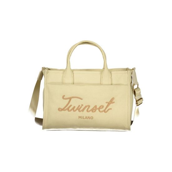 Γυναικεία τσάντα Twinset Beige από βαμβάκι