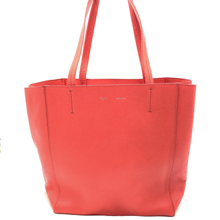 Τσάντα Tote Celine Cabas Phantom από Κόκκινο Φυσικό Δέρμα με Βότσαλο