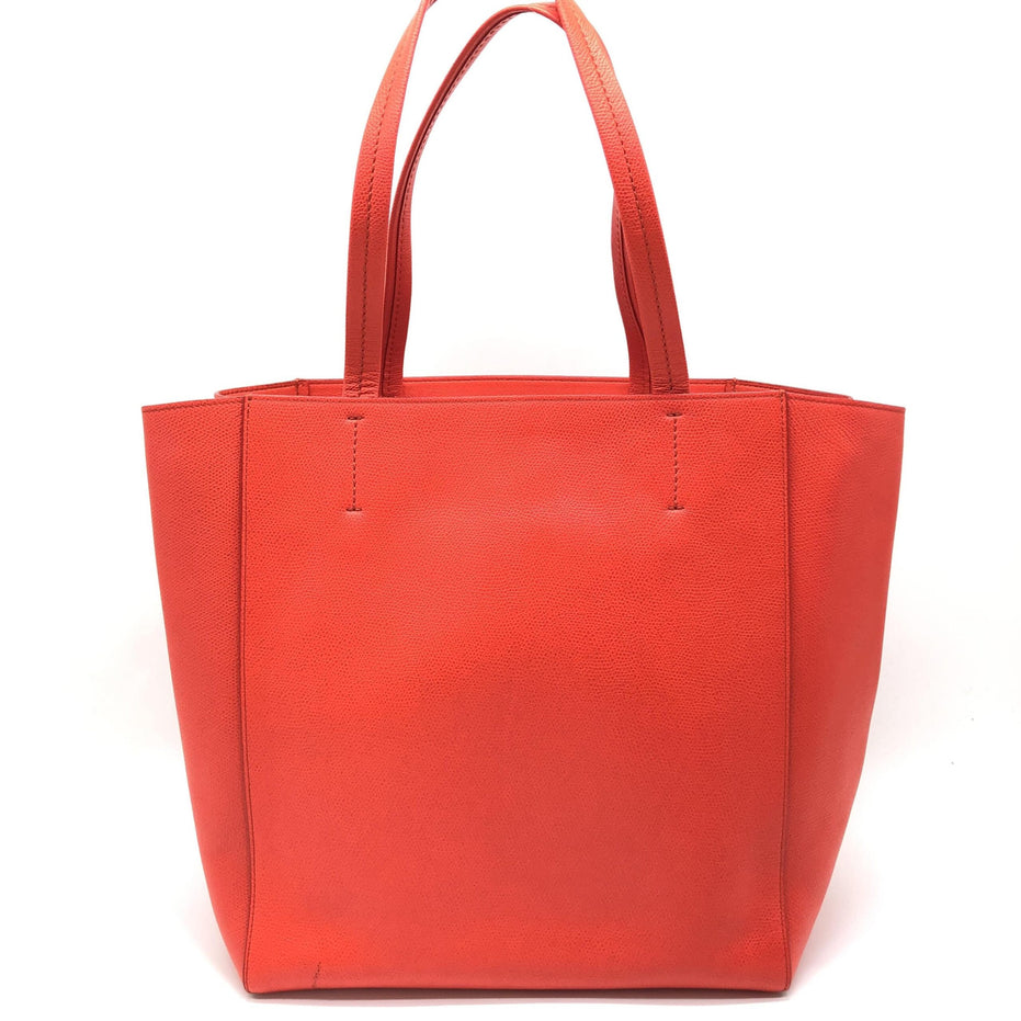 Τσάντα Tote Celine Cabas Phantom από Κόκκινο Φυσικό Δέρμα με Βότσαλο