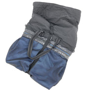 Bottega Veneta Black And Blue Nylon Convertible Tote