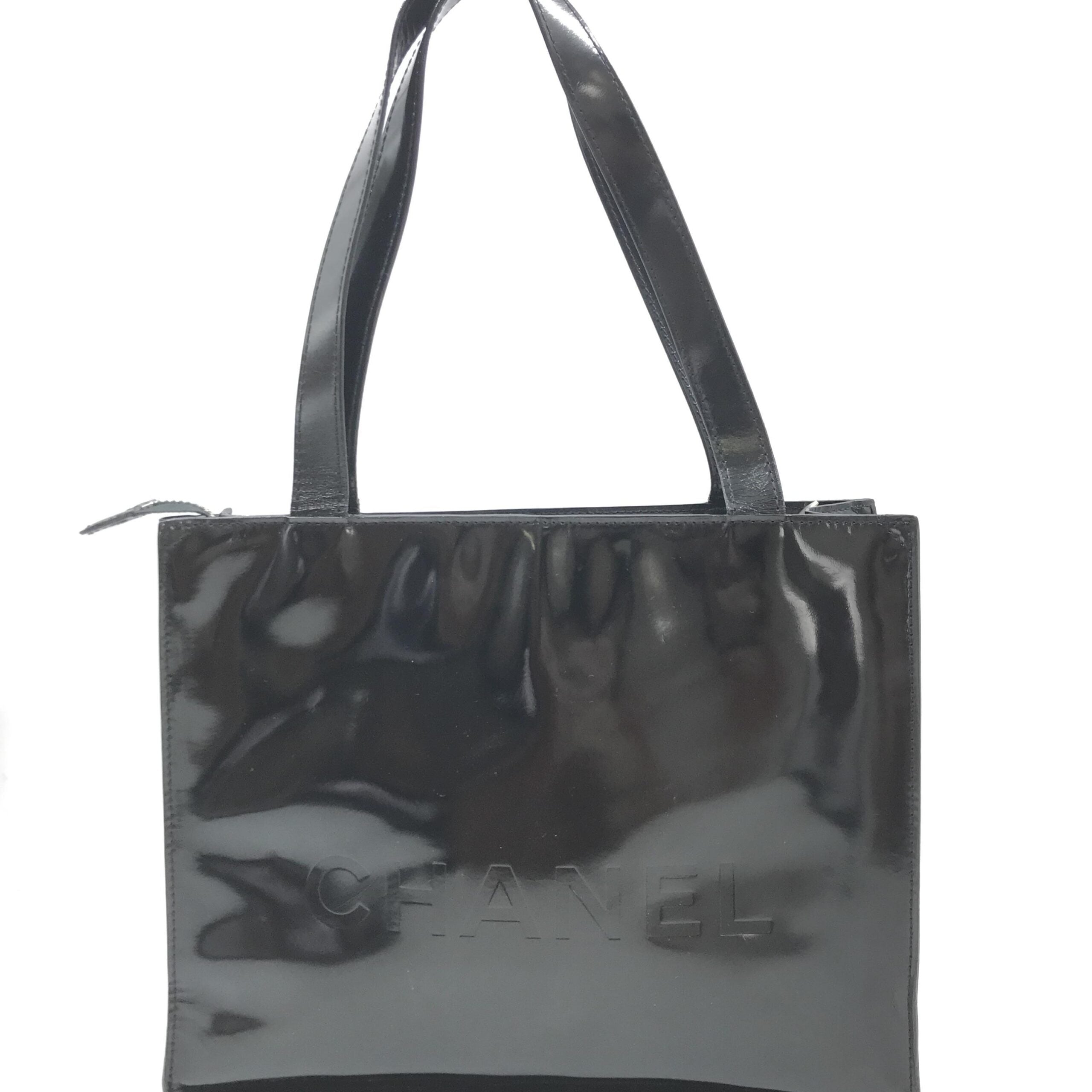 Chanel Μαύρη Λουστρίνι Τσάντα Tote