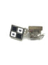 Chanel Coco Mark Earrings Black/White/Silver