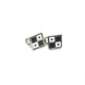 Chanel Coco Mark Earrings Black/White/Silver