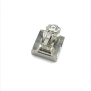 Chanel Coco Mark Earrings Black/White/Silver
