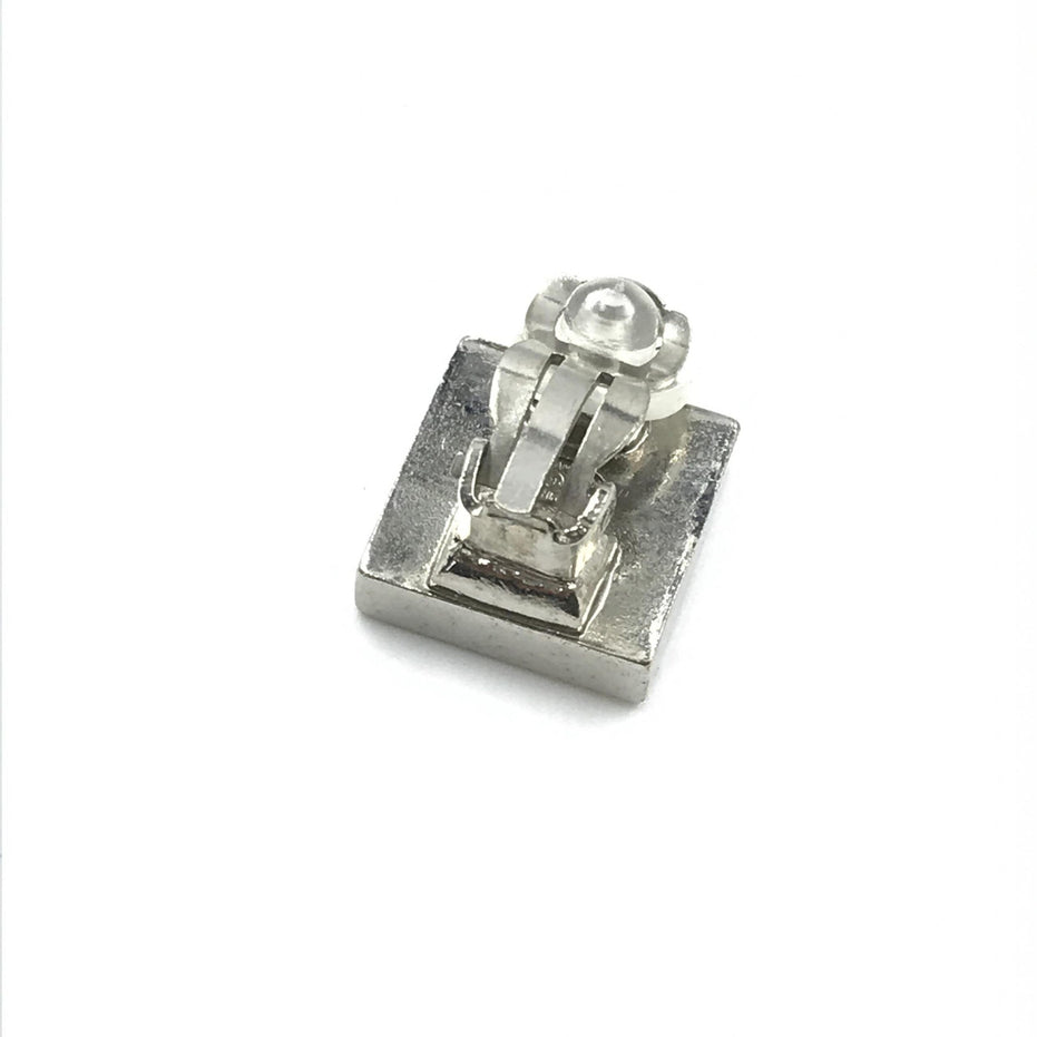 Chanel Coco Mark Earrings Black/White/Silver