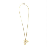 Christian Dior Dolphin Motif Rhinestone Gold Plated Necklace