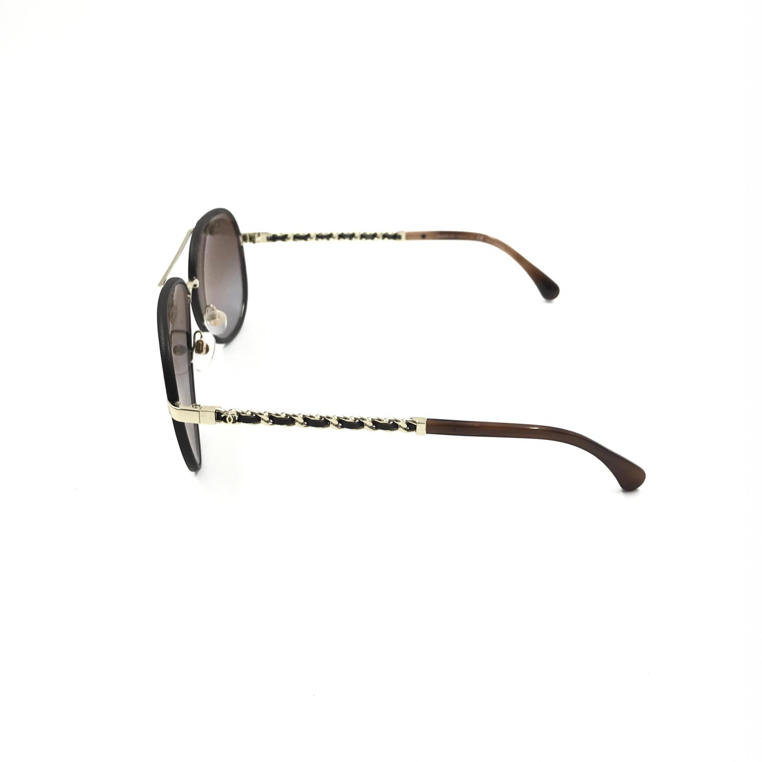 Γυαλιά Ηλίου Chanel Aviator με Χρυσούς και Μαύρους Πολωμένους Φακούς