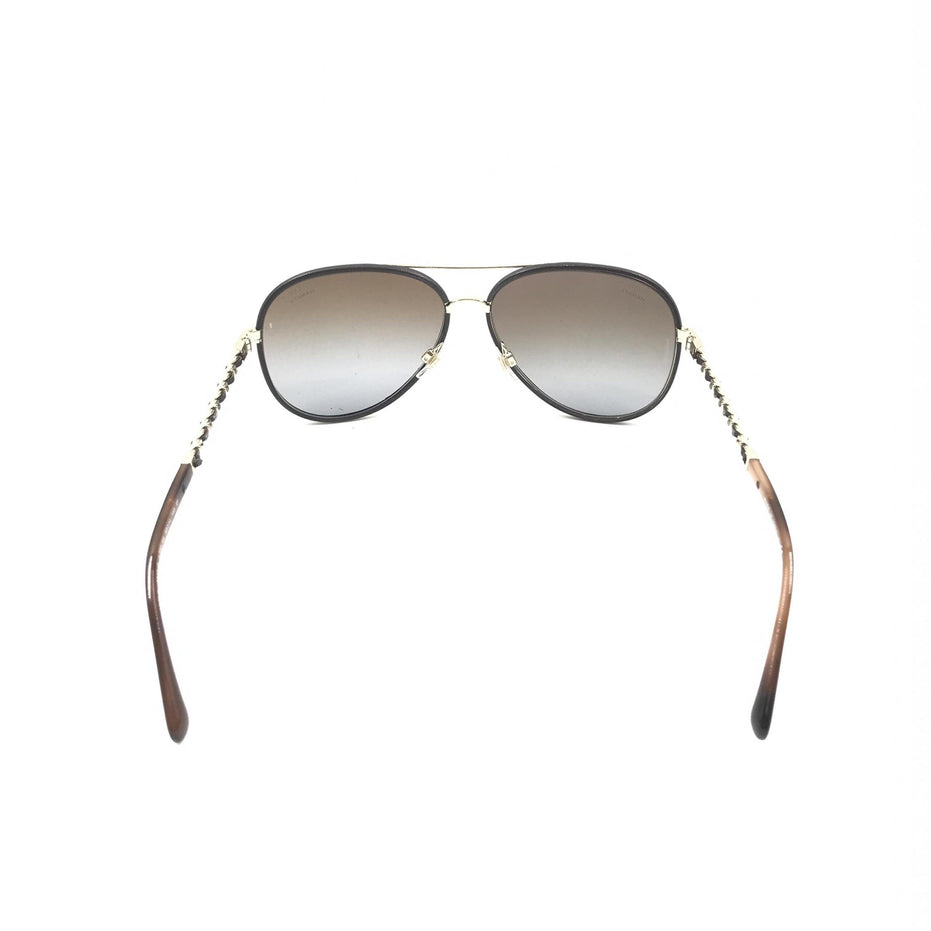 Γυαλιά Ηλίου Chanel Aviator με Χρυσούς και Μαύρους Πολωμένους Φακούς