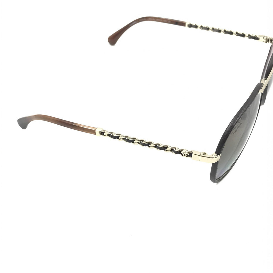 Γυαλιά Ηλίου Chanel Aviator με Χρυσούς και Μαύρους Πολωμένους Φακούς
