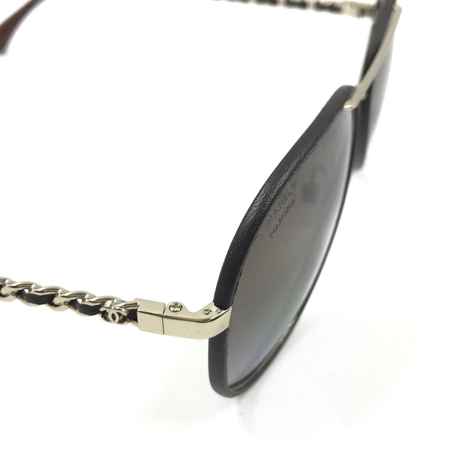 Γυαλιά Ηλίου Chanel Aviator με Χρυσούς και Μαύρους Πολωμένους Φακούς