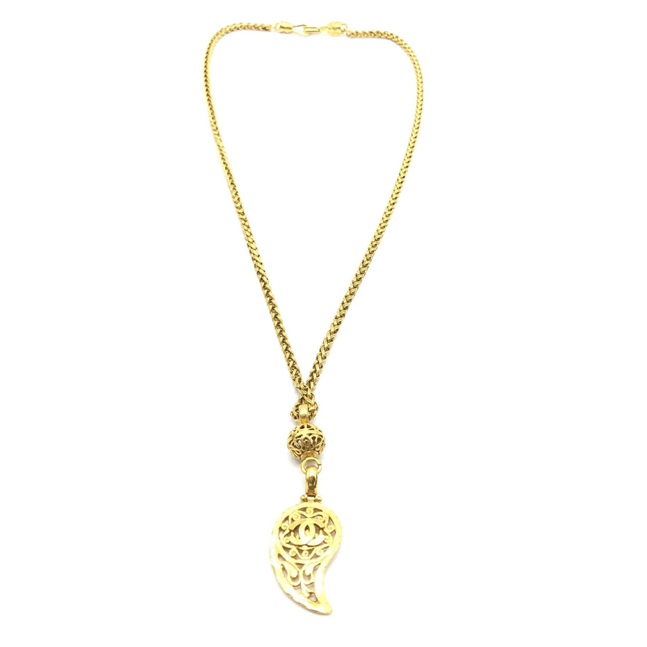 Chanel Gold Plated Coco Mark Necklace