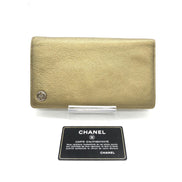 Chanel Gold Tone Caviar Leather Bifold Wallet