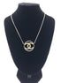 Chanel Gold Tone CC Circle Pendant Necklace