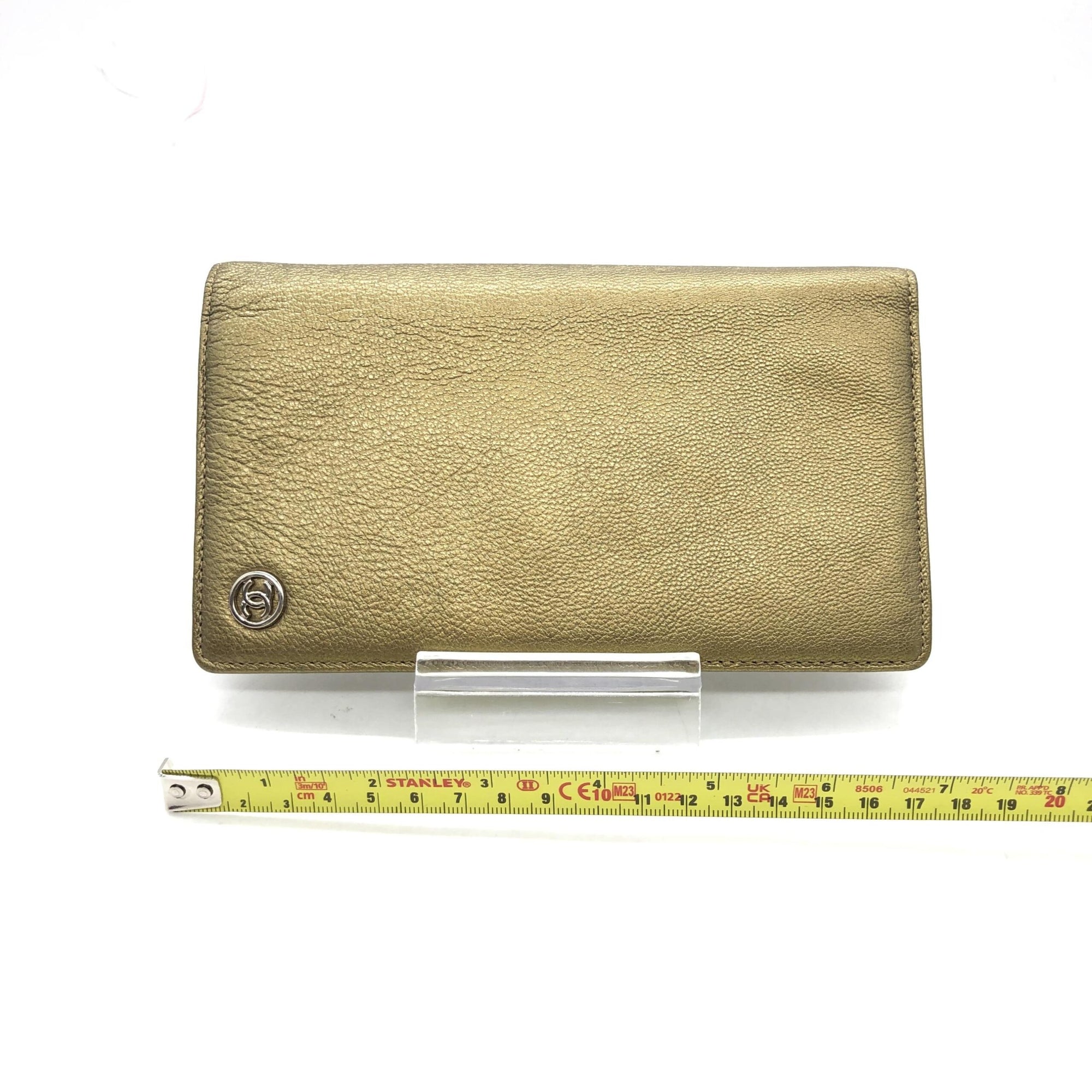 Chanel Gold Tone Caviar Leather Bifold Wallet