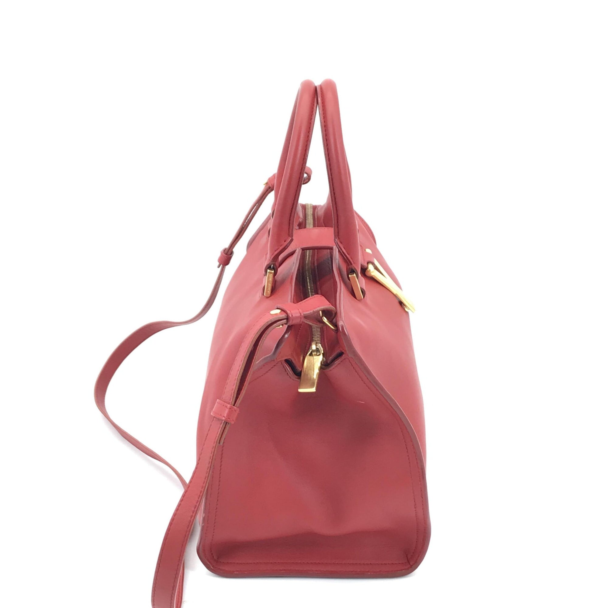 Saint Laurent Leather Handbag With Y Logo