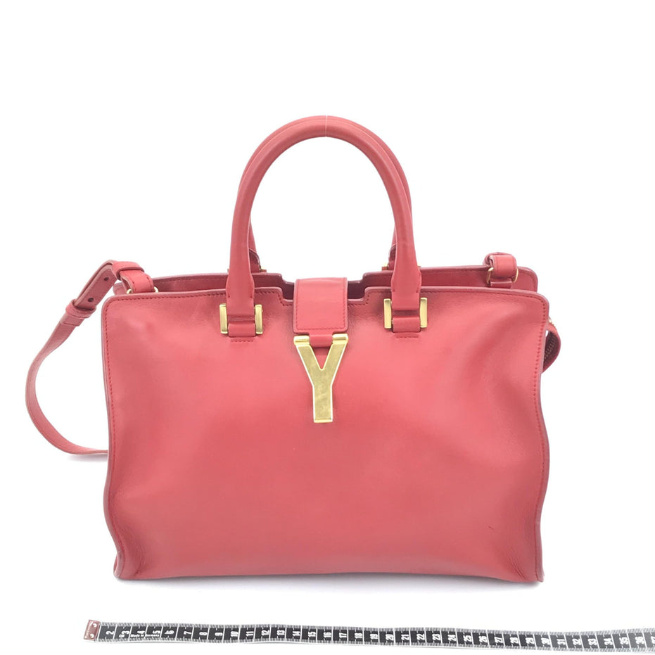 Saint Laurent Leather Handbag With Y Logo