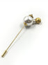 Salvatore Ferragamo Pin Brooch, Pearl Style, Box