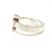 Gucci Sterling Silver Heart Trademark Ring, US Size 5.5
