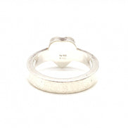Gucci Sterling Silver Heart Trademark Ring, US Size 5.5