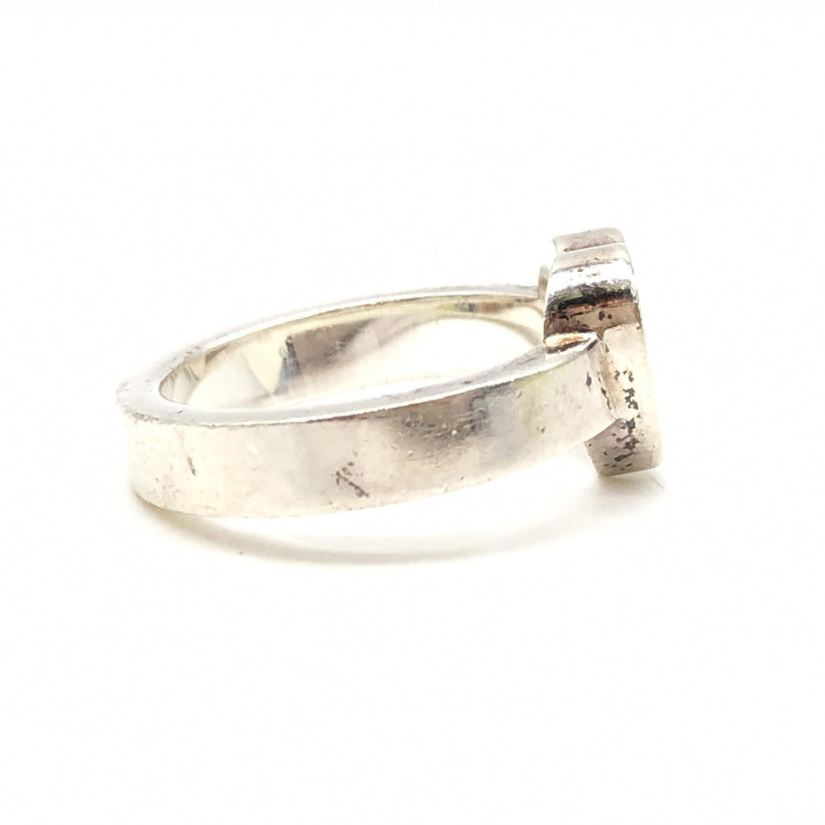 Δαχτυλίδι Gucci Sterling Silver Heart Trademark, μέγεθος ΗΠΑ 5,5