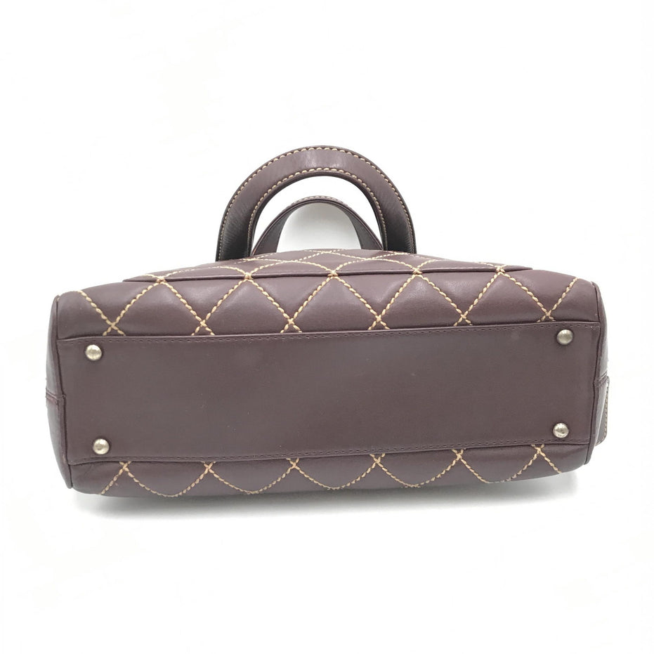 Chanel Wild Stitch Handbag Mini Boston Red