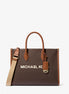 Δερμάτινη τσάντα ώμου Michael Kors, καφέ
