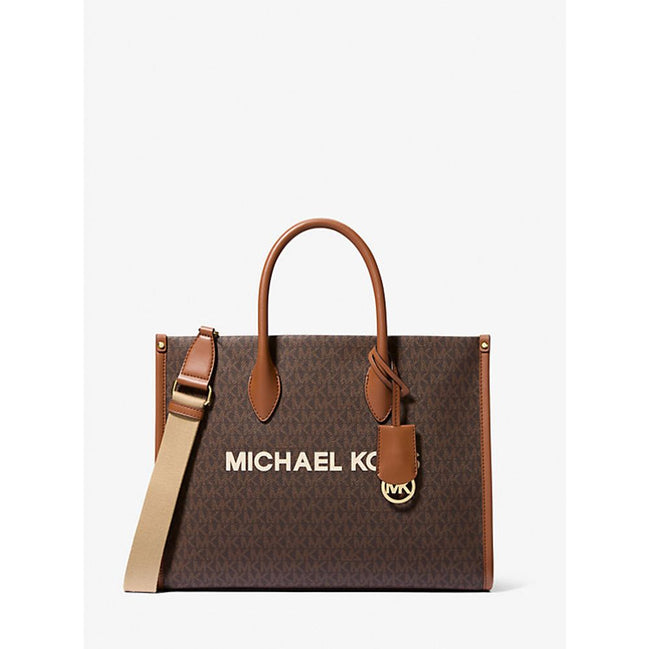 Δερμάτινη τσάντα ώμου Michael Kors, καφέ