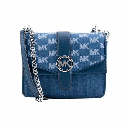 Michael Kors Μπλε Υφασμάτινη Τσάντα Χιαστί