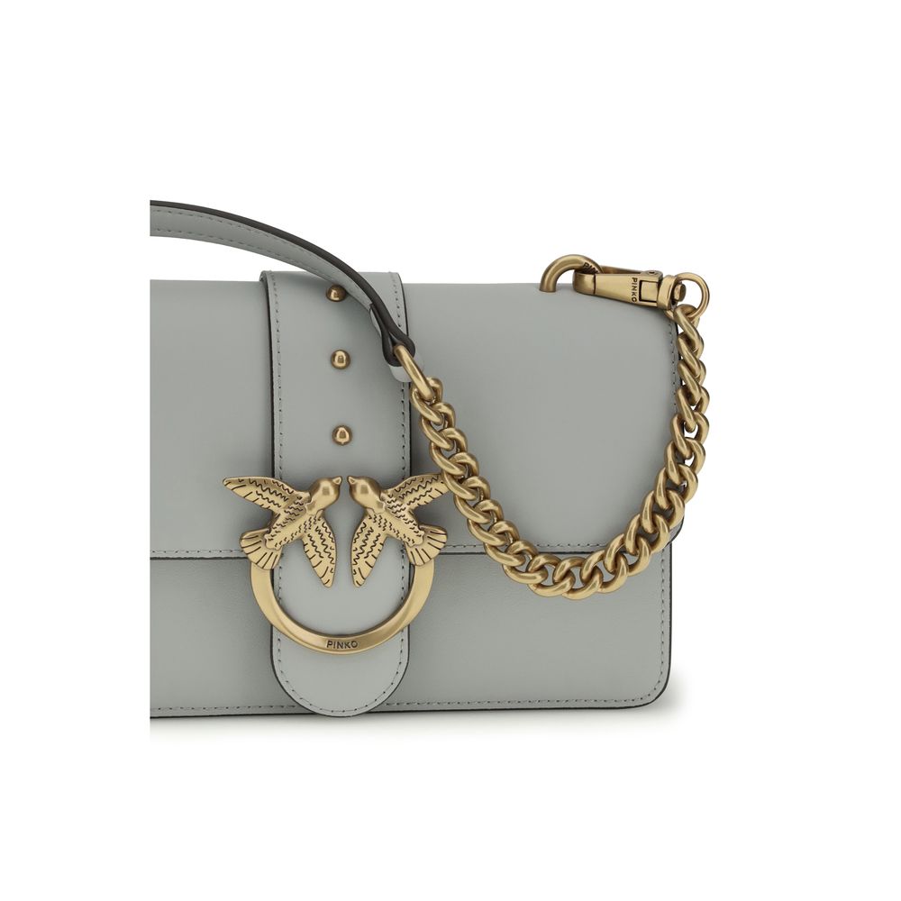 Τσάντα Ώμου PINKO Γκρι Δέρμα Μόσχου Bos Taurus