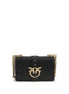 PINKO Black Calf Leather Bos Taurus Shoulder Bag