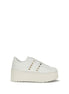 Valentino Garavani White Calf Leather Bos Taurus Platform Sneakers