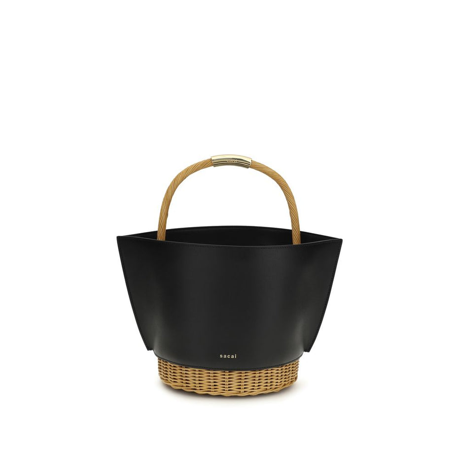 Sacai Black Calf Leather Bos Taurus Shoulder Bag