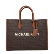 Τσάντα χειρός Michael Kors από καφέ ύφασμα