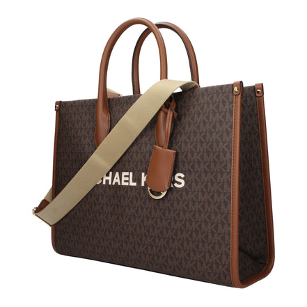 Τσάντα χειρός Michael Kors από καφέ ύφασμα