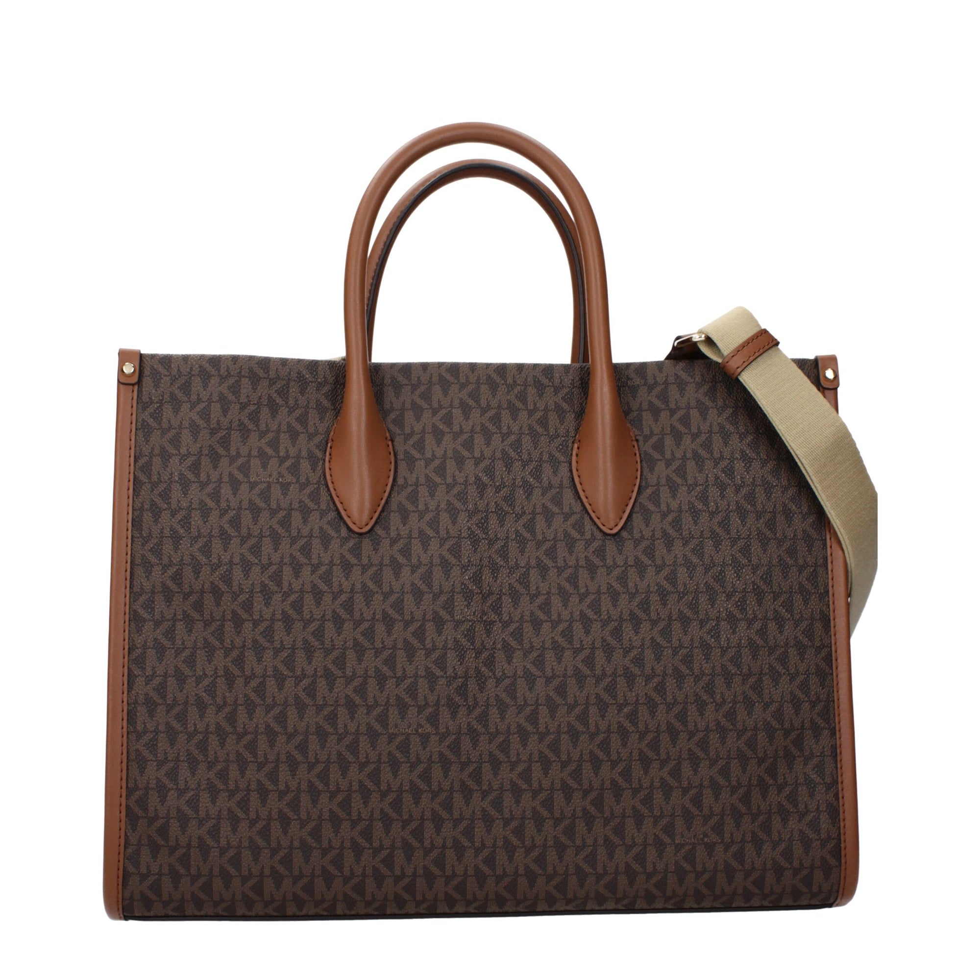 Τσάντα χειρός Michael Kors από καφέ ύφασμα
