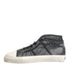 Dolce & Gabbana Black White Canvas Logo Mid Top Sneakers Shoes