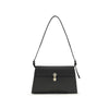 Savette Black Calf Leather Bos Taurus Shoulder Bag