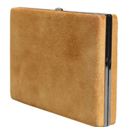 Dolce & Gabbana Beige Velvet Calf Leather Clutch Evening Women Purse Bag
