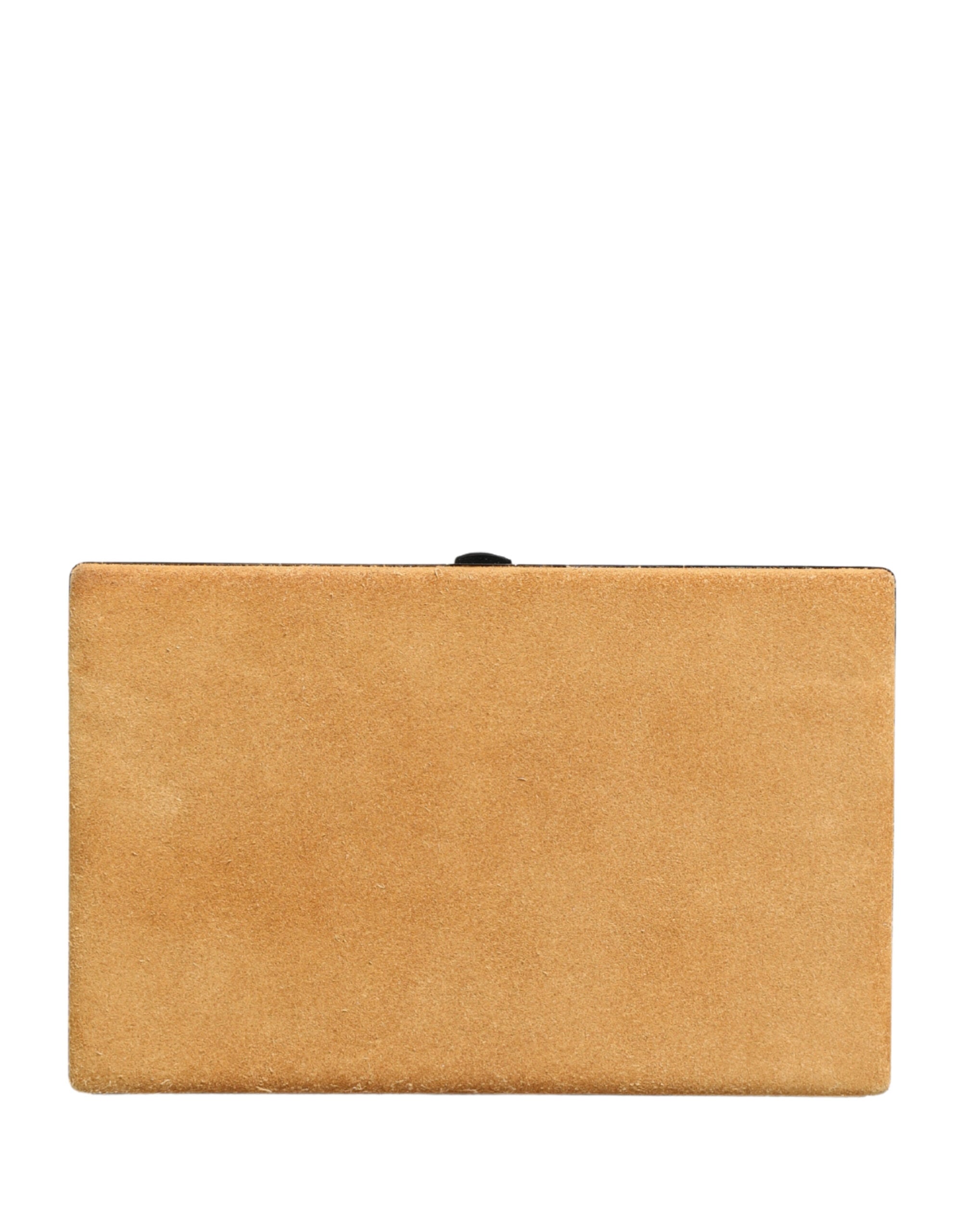 Dolce & Gabbana Μπεζ Βελούδινο Δερμάτινο Τσαντάκι Clutch Βραδινό Γυναικείο Τσαντάκι