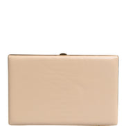 Dolce & Gabbana Beige Lambskin Leather Clutch Evening Women Purse Bag